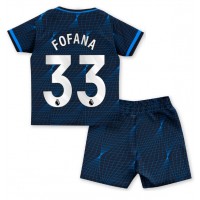 Chelsea Wesley Fofana #33 Bortaställ Barn 2023-24 Korta ärmar (+ Korta byxor)